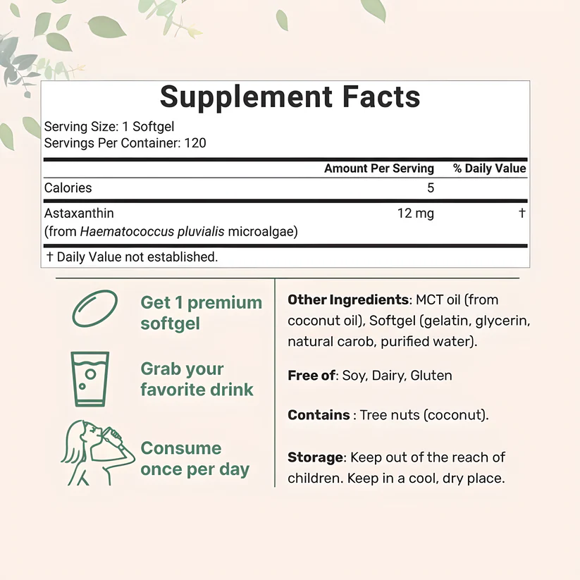 Rovina Astaxanthin 12mg Softgels